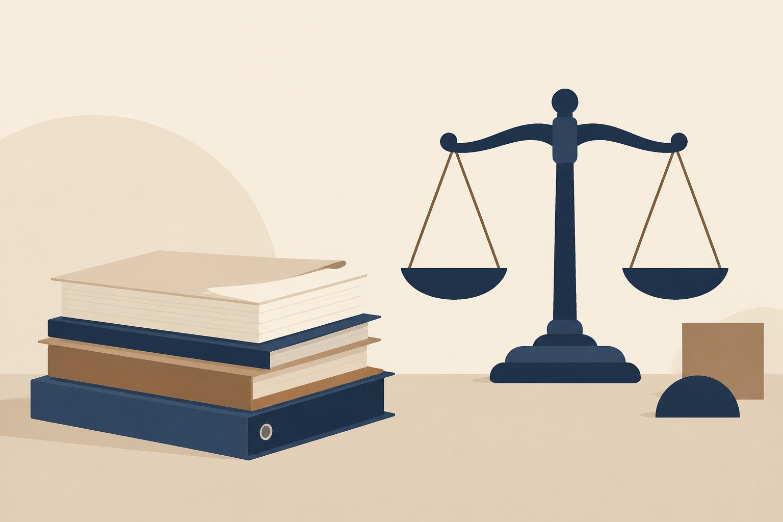 Документы и весы правосудия